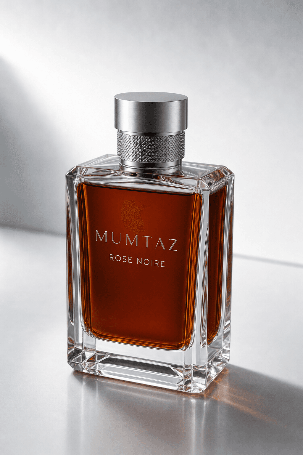 Mumtaz Rose Noire flacon, three-quarter angle