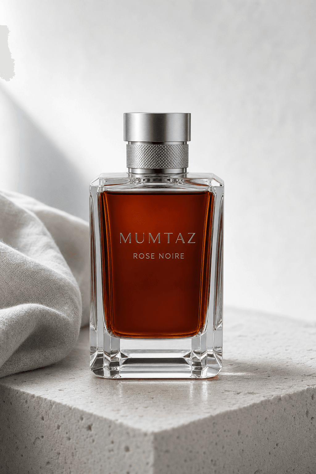 Mumtaz Rose Noire flacon, lifestyle composition