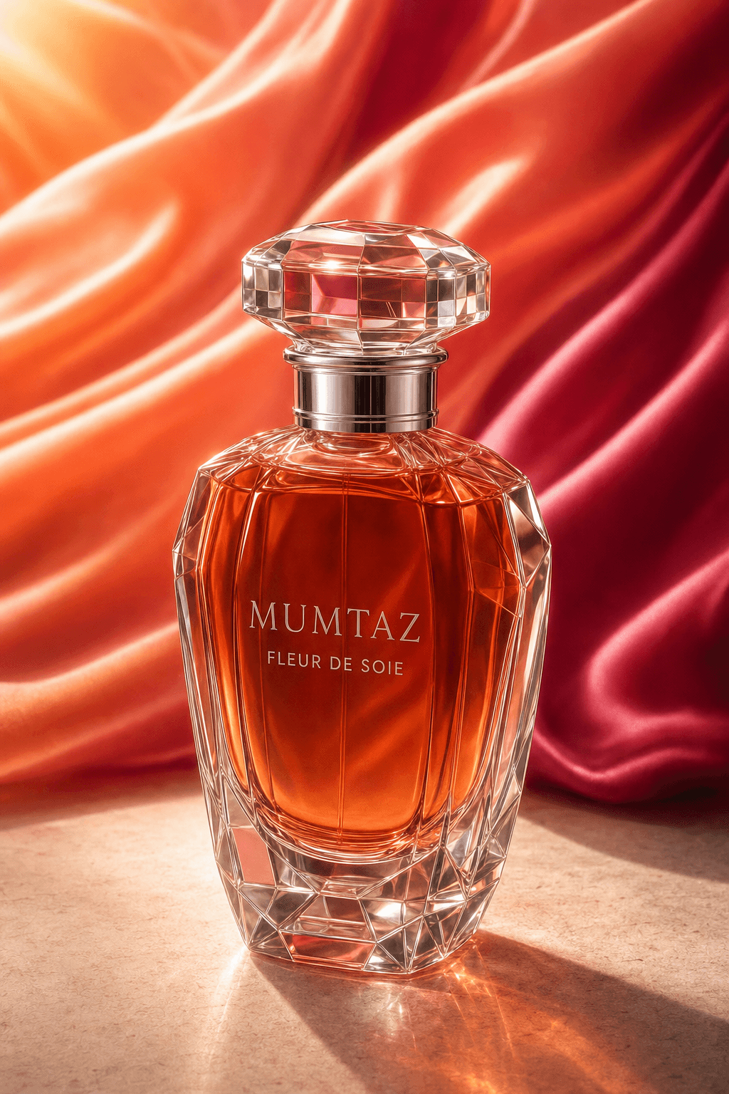 Mumtaz Fleur de Soie flacon, three-quarter angle
