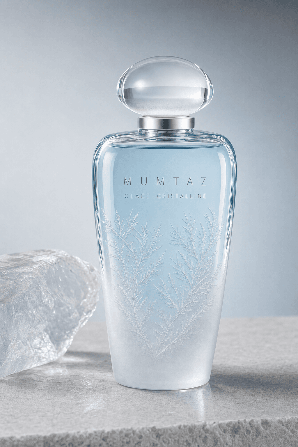 Mumtaz Glace Cristalline flacon, lifestyle composition